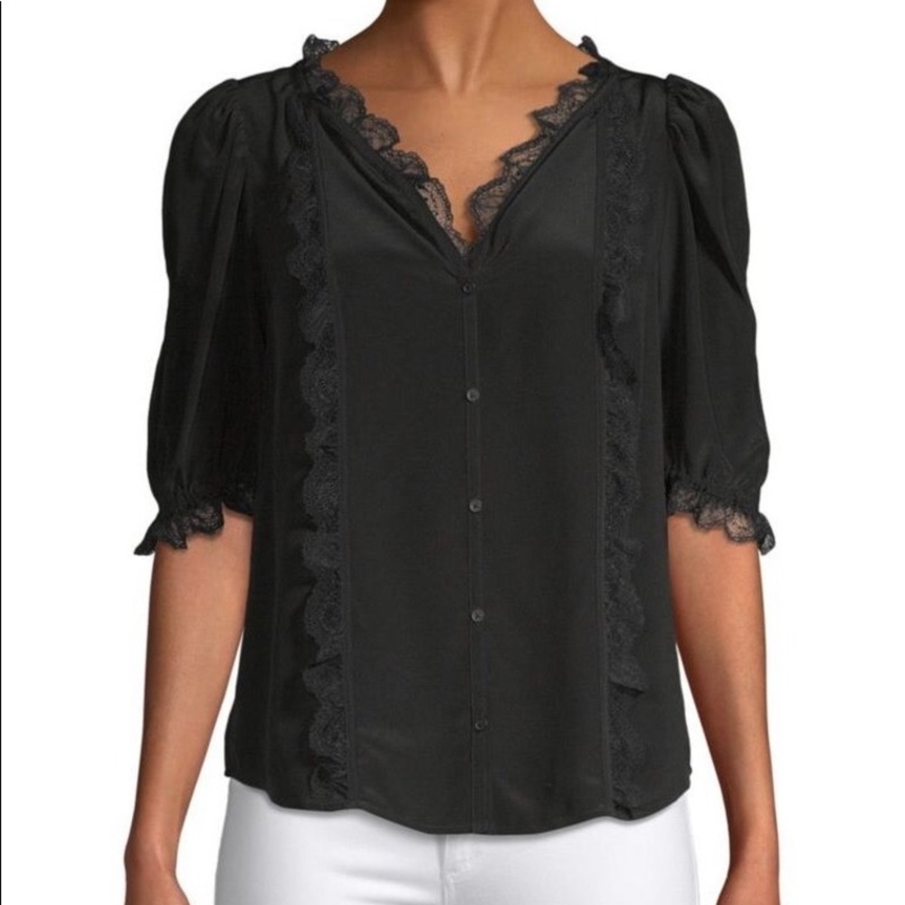 Zadig & Voltaire Theos Deluxe Ruffle Silk Blouse
